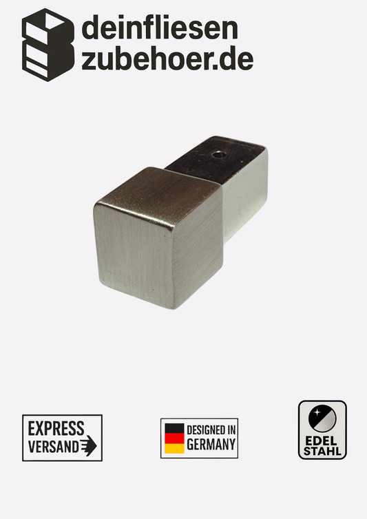 Außenecke V2A Edelstahl Gebürstet für Quadratprofil 10 mm 11 mm