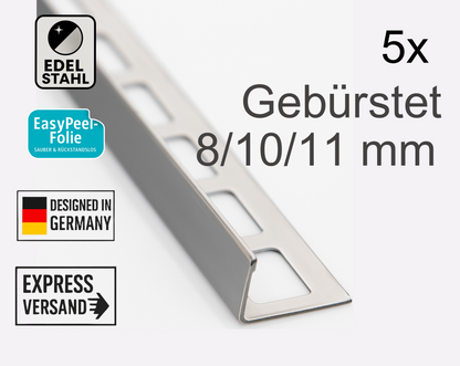 5x L-Profil Edelstahlschiene Fliesenprofil