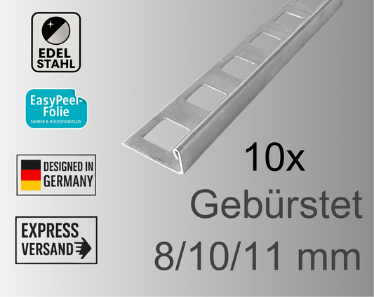 10x L-Profil Edelstahlschiene Fliesenprofil