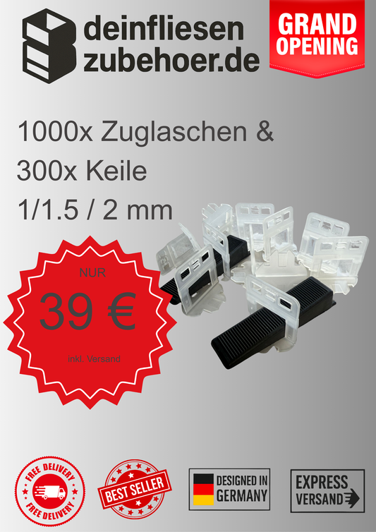1000 Zuglaschen Set 1 - 2 mm