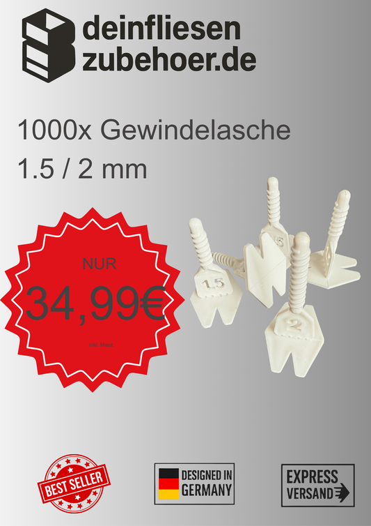 1000 Gewindelasche 1,5 - 2 mm