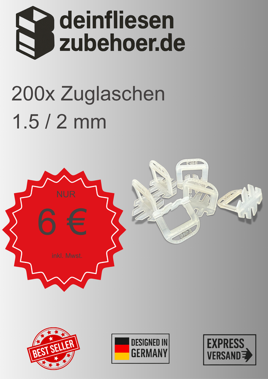 200 Zuglaschen 1,5 - 2 mm