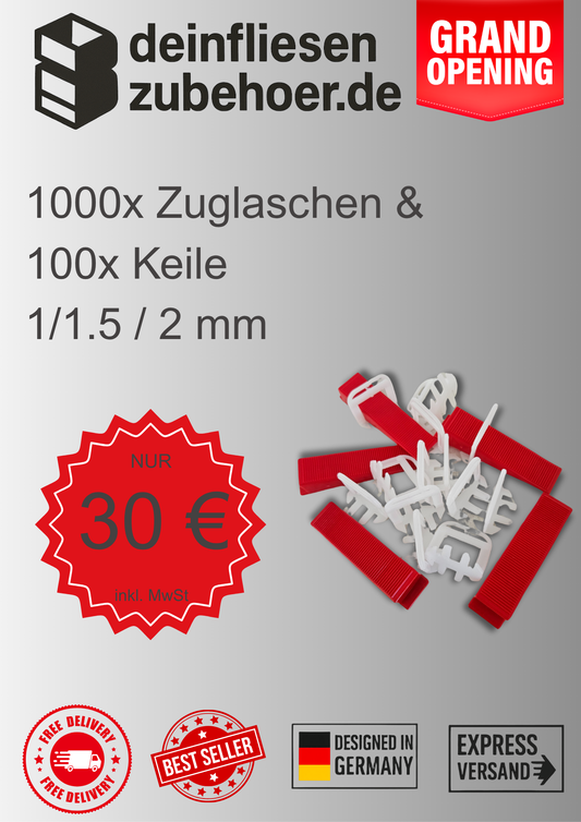 1000 Zuglaschen Set 1,5 - 2 mm