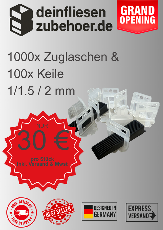 1000 Zuglaschen Set 1 - 2 mm